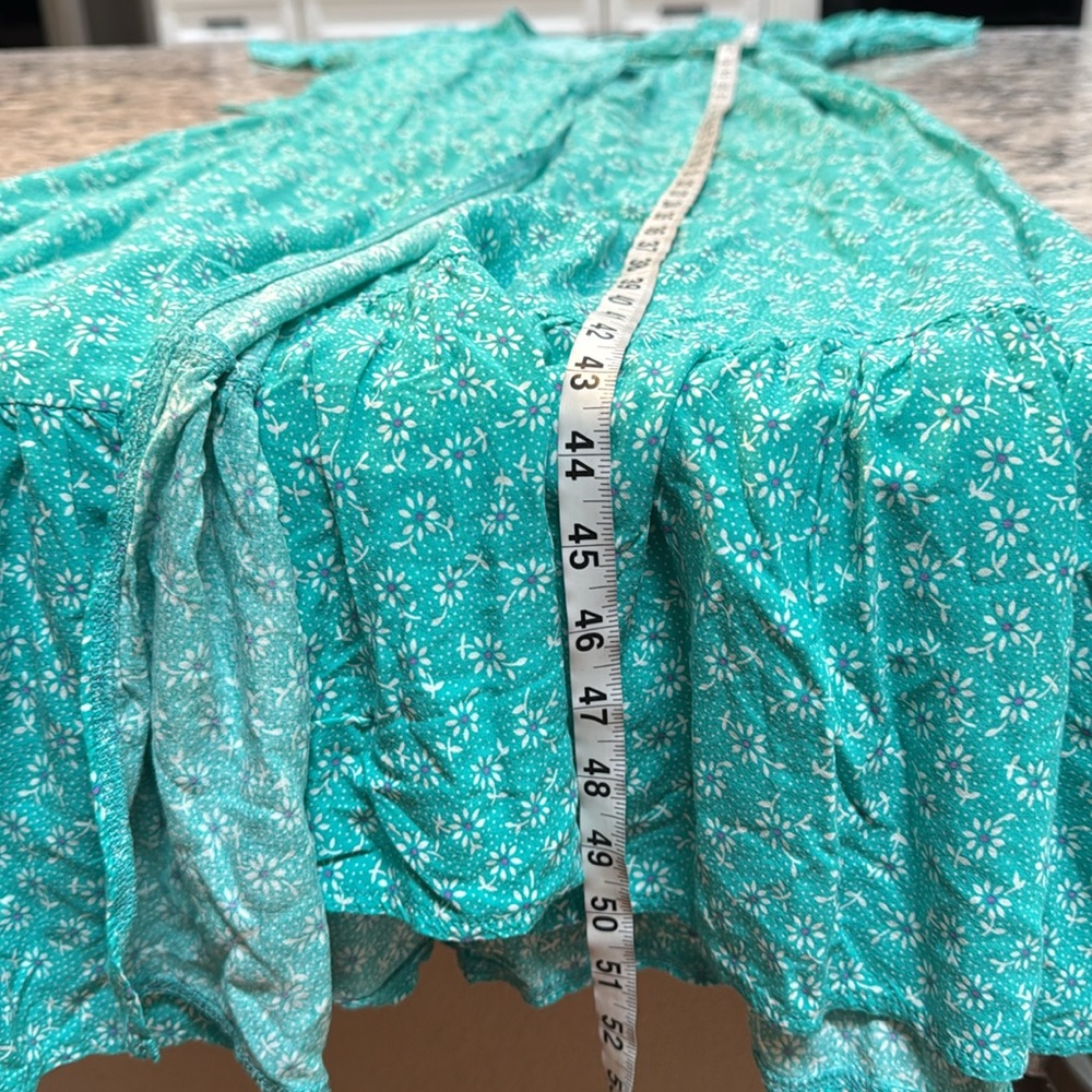 Zesica | Rayon Floral Wrap Maxi Dress in Green Size L Large - Picture 8 of 12